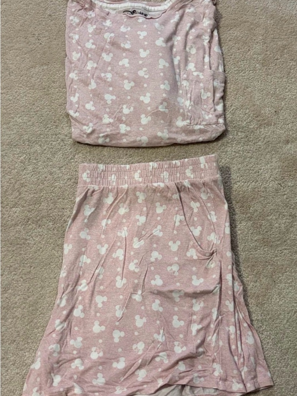 Women’s Pink Mickey Print Sleep Set XL